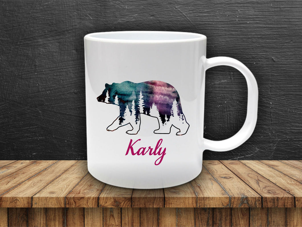 Bear Personalized Mug - Bear Gift, Animal Mug, Woodland Gift, Woodland Mug, Woodland Decor, Camp Cup, Gift for Mom, Grandma, Coffee Mug