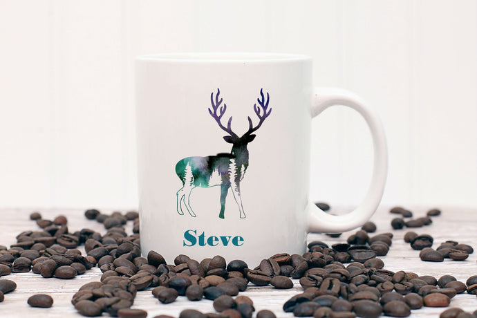 Elk Personalized Mug - Gift for Hunter, Outdoorsman, Deer Gift, Animal Mug, Camp Cup, Gift for Man, Gift for Dad, Grandpa, Coffee Mug