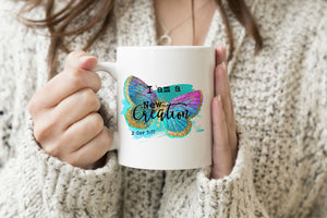 Butterfly Personalized Mug I am a New Creation - Bible Verse Gift, Inspirational Gift, Custom Mug, Butterfly Gift, Coffee Mug, Mother's Day