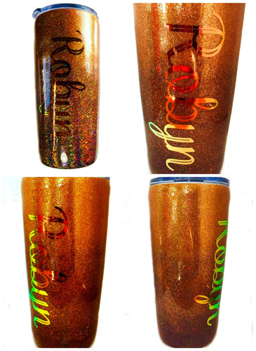 Personalized Ombre Glitter Tumbler, Holographic Glitter, You Choose Colors and Name, Custom Tumbler, Gift for Mom, Custom Gift, 20 oz
