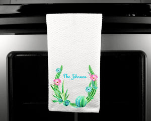 Cactus Succulent Oven Mitt Pot Holder Towel Gift Set Personalized, Gifts for Mom, Housewarming Gift.Hostess Gift.Wedding.Custom Kitchen Set