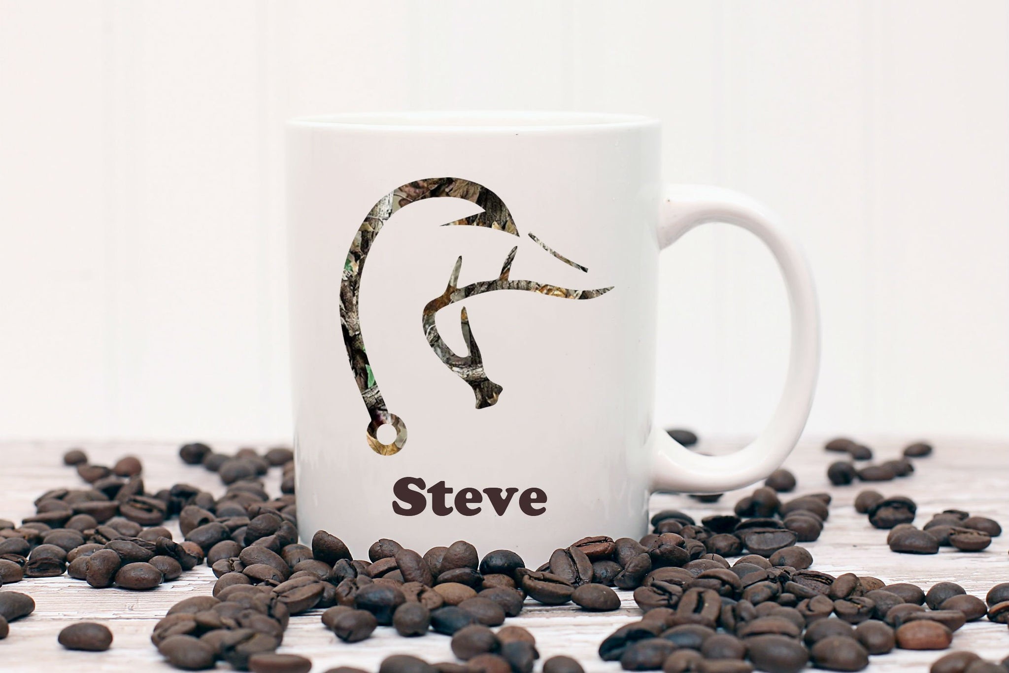 Personalized Camo Deer Hunting Stainless Steel Tumbler Coffee Mug