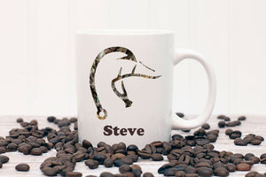 Camo Duck Deer Fish Hook Personalized Coffee Mug - Hunter, Hunting, Fishing, Fathers Day Mug, Personalized Mug, Coffee Mug for Guys