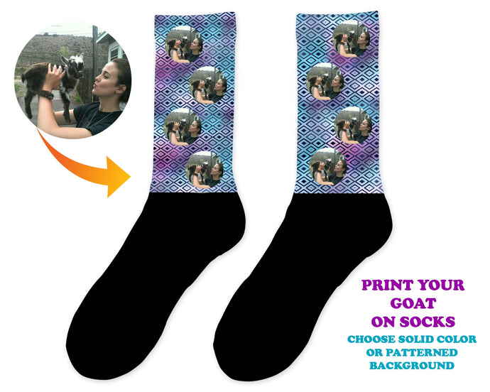 Goat Photo Custom Socks - Personalized Goat Socks - Custom Goat Gifts - Dairy Goats - Goat Lover Socks - Custom Photo Gift - Pet Photo Socks