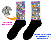 Load image into Gallery viewer, Custom Cat Photo Socks - Personalized Cat Socks - Custom Cat Birthday Gifts - Cat Lover Socks - Custom Photo Gift - Pet Photo Socks