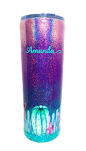 Load image into Gallery viewer, Cactus Personalized Ombre Holographic Glitter Tumbler - Cacti, Succulent - Pink, Purple, Teal - Stainless Steel, Insulated, 20 oz - Mom Gift