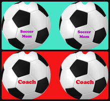 Load image into Gallery viewer, Soccer Ball Personalized Car Coasters, Coach Gift, Soccer Mom Car Coasters, Sandstone Car Coasters, Car Accessories, Custom Car, Set of 2