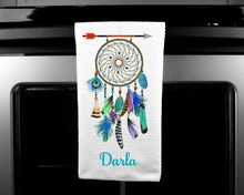 Load image into Gallery viewer, Dream Catcher Oven Mitt Pot Holder Towel Gift Set, Boho, Personalized, Custom, Gifts for Mom, Housewarming Gift.Wedding.Custom Kitchen Set