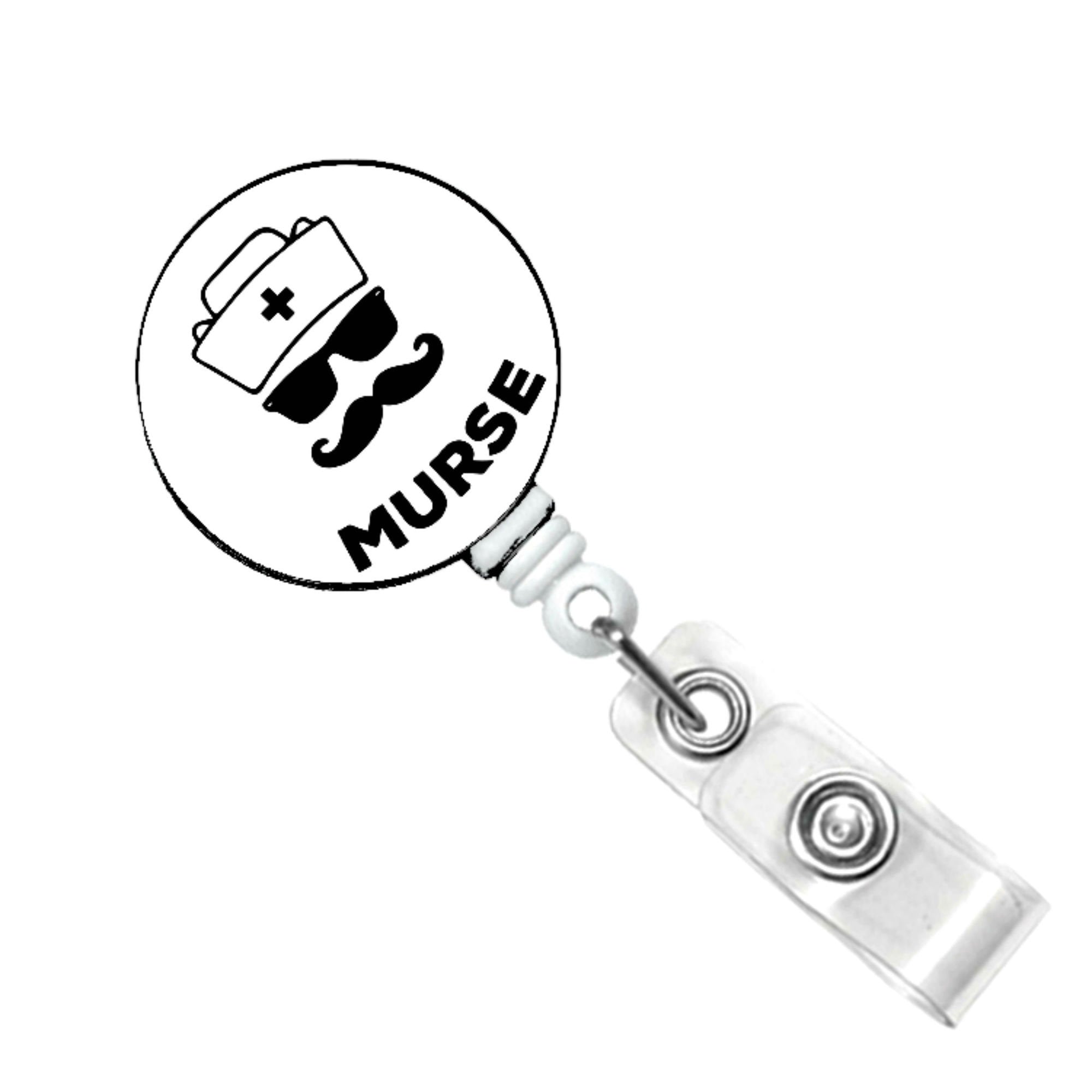 It Takes A Real Man to Be A Nurse - Retractable Badge Reel with Swivel Clip and Extra-Long 34 inch Cord - Badge Holder / Murse / male Nurse / Rn