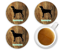 Load image into Gallery viewer, Dog Breed Personalized Coasters, 100% Custom, You Choose Breed, Name/Color, Background, Dog Lover Gift, Mom Gift, Wedding Gift, Set of 4