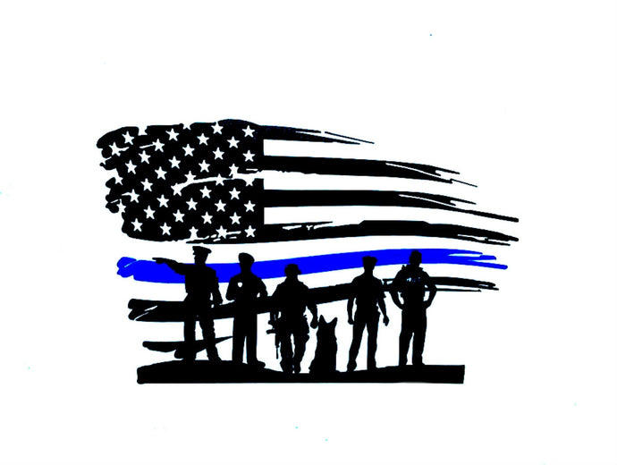 Thin blue line flag decal, police flag, police, deputy, blue lives matter, law enforcement, police sticker deputy wife police officer gift