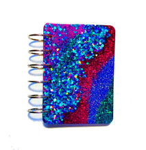 Load image into Gallery viewer, Glitter Notebook Cover, Handmade Notebook, Glitter Notebook, Personalized Notebook. Epoxy Notebook, Geode Notebook Cover, Choose Size