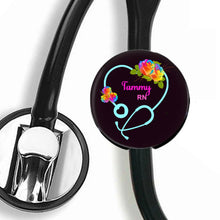 Load image into Gallery viewer, Stethoscope ID Tag, Personalized Rainbow Rose Stethoscope Id Tag, Nurse Stethoscope Tag, Stethoscope Name Tag, Nursing Student Gift, RN, LPN