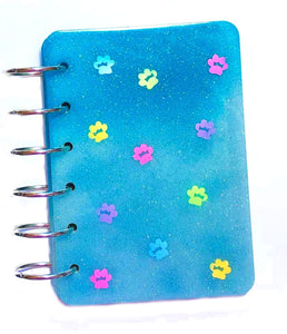 Paw Print Color Changing Glitter Notebook Cover, Handmade Notebook, Glitter Notebook, Dog, Cat, Animal Lover, Notebook Cover, Choose Size