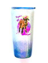 Load image into Gallery viewer, Just a Girl Who Loves Goats Holographic Glitter Tumbler, Nigerian Dwarf Goat, Dairy Goat, Goat Lover Gift, Insulated, 20 oz - FREE SHIPPING