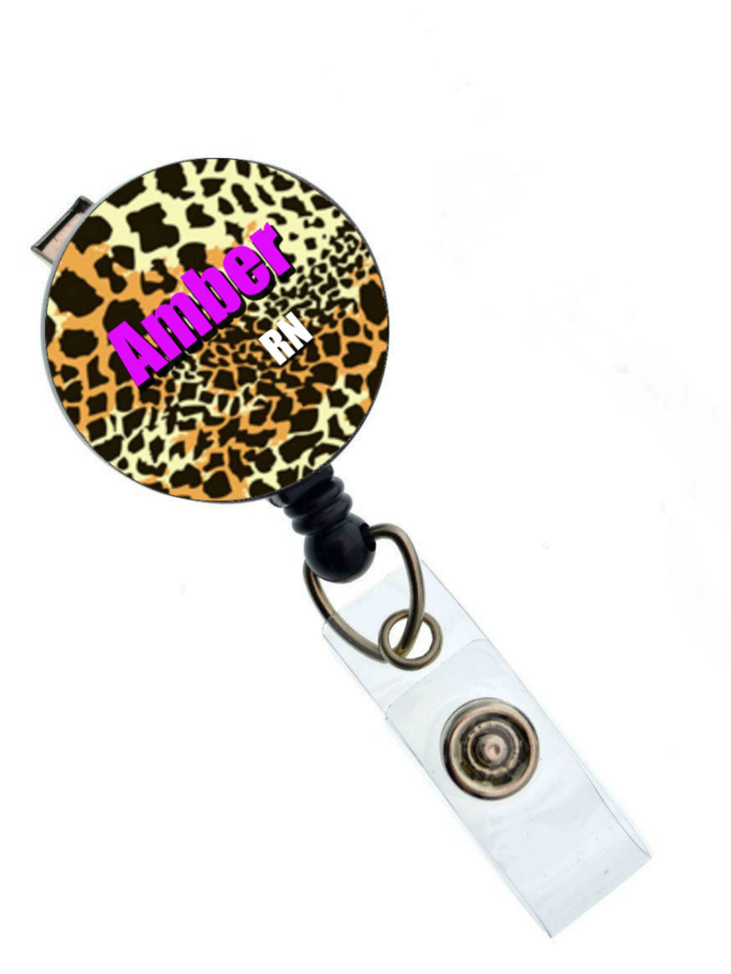 Badge Reel Holder for Teachers, Cheetah, Leopard, Jaguar, Personalized Retractable Nurse ID Badge Reel, Name Badge, ID badge holder clip