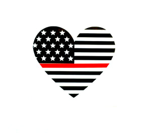 Thin Red Line Decal, Heart Firefighter Decal, Fire Department Decal, Fireman Decal, Firefighter Wife Decal, Car Window Decal, Tumbler Decal
