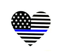 Load image into Gallery viewer, Thin blue line flag decal, police flag, police wife, blue lives matter, law enforcement, police sticker deputy wife police officer gift