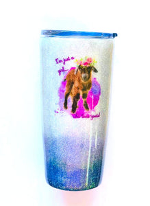 Just a Girl Who Loves Goats Holographic Glitter Tumbler, Nigerian Dwarf Goat, Dairy Goat, Goat Lover Gift, Insulated, 20 oz - FREE SHIPPING