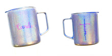 Load image into Gallery viewer, Faith Personalized Holographic Coffee Mug with Lid and Handle - Stainless Steel - Purple - 14 oz - Gift for Mom, Pastor - FREE SHIPPING
