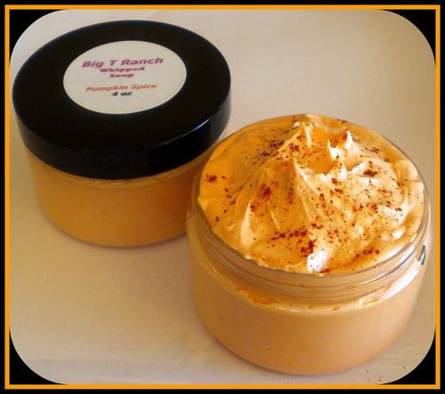 Pumpkin Spice Foaming Bath Butter Whipped Soap -  Soap in a Jar - 4 oz - Featured in 