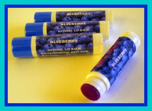 Blueberry Lip Balm - Lip Gloss - All Natural - Lightly Tinted - Free U.S. Shipping