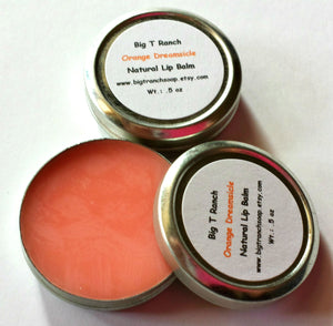 All Natural Lip Balm - Orange Dreamsicle- Tin - Gift for Teen Girls - Free U.S. Shipping