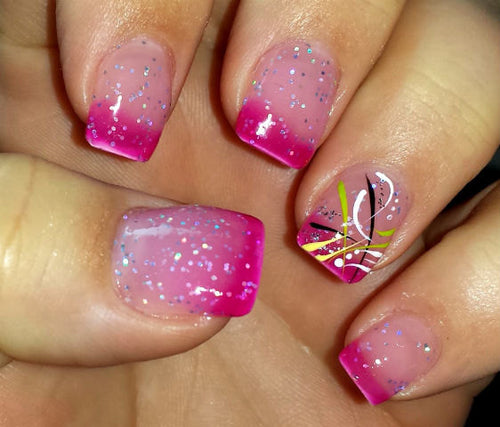Color Changing Glitter Nail Polish - Mood Nail Polish - Cherry Blossom - FREE U.S. SHIPPING