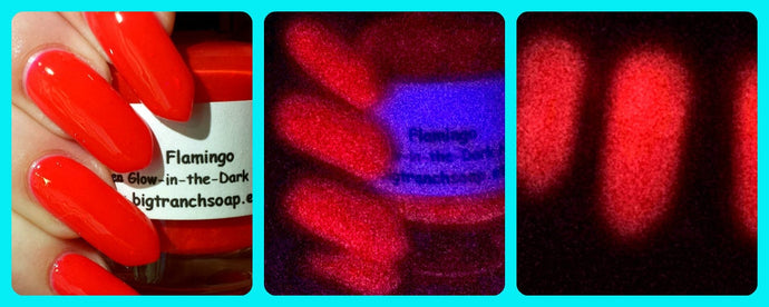 Glow-in-the-Dark Fluorescent Pink Nail Polish - FLAMINGO - FREE U.S. SHIPPING - Custom Nail Lacquer - Full Size Bottle