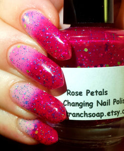 Color Changing Nail Polish- Glitter - Mood Nail Polish - Rose Petals - FREE U.S. SHIPPING - Nail Polish/Lacquer - 0.5 oz Full Sized Bottle