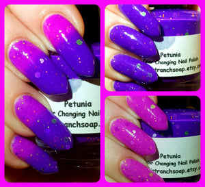 Color Changing Nail Polish-Purple/Pink-"Petunia"-Temperature Changing - FREE U.S. SHIPPING - 0.5 oz Full Sized Bottle