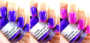 Color Changing Nail Polish-Purple/Pink-"Petunia"-Temperature Changing - FREE U.S. SHIPPING - 0.5 oz Full Sized Bottle