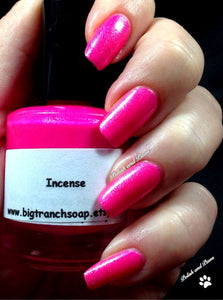 Neon Magenta Pink Nail Polish - FREE U.S. SHIPPING - Fluorescent - "Incense" - UV Reactive Nail Polish
