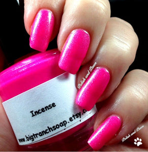 Neon Magenta Pink Nail Polish - FREE U.S. SHIPPING - Fluorescent - "Incense" - UV Reactive Nail Polish