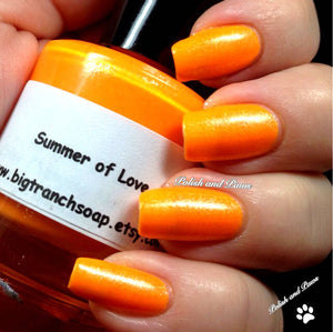 Neon Orange Nail Polish - Fluorescent - "Summer of Love" - Free U.S. Shipping - UV Reactive Nail Polish/Lacquer
