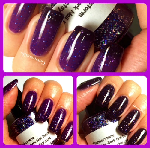 Color Changing Nail Polish - Purple to Black - 