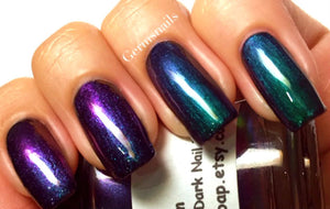 Nail Polish - Multichrome Chameleon Chrome - Blue/Purple/Green/Copper Color Shifting - "Lagoon" -  Hand Blended - FREE U.S. SHIPPING