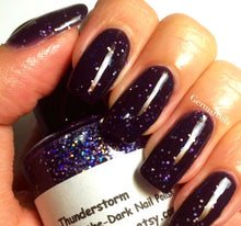 Load image into Gallery viewer, Color Changing Nail Polish - Purple to Black - &quot;Thunderstorm&quot; - Thermal - FREE U.S. SHIPPING - Holographic - Full Size Bottle