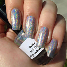 Load image into Gallery viewer, Holographic Silver Nail Polish Top Coat - Free U.S. Shipping - &quot;Gypsy&quot; - 0.5 oz Full Sized Bottle