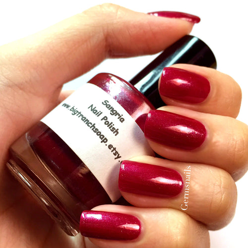 Red Nail Polish - Holographic - Hand Blended - Free U.S. Shipping - 