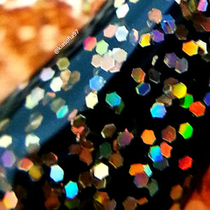 Holographic Nail Polish - Micro Glitter Top Coat - FREE U.S. SHIPPING - "Peach Bellini" - Hand Blended - 0.5 oz Full Sized Bottle
