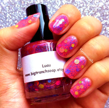 Load image into Gallery viewer, Luau: Custom-Blended NEON Glitter Nail Polish/Lacquer - Free U.S. Shipping