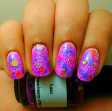 Load image into Gallery viewer, Luau: Custom-Blended NEON Glitter Nail Polish/Lacquer - Free U.S. Shipping