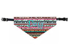 Load image into Gallery viewer, Leopard Serape Dog Bandana Over the Collar, Personalized, Includes Collar, Custom Pet Bandana, Personalized Pet Scarf, Pet Owner Gift, New Dog, Choose Size