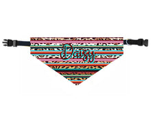 Load image into Gallery viewer, Leopard Serape Dog Bandana Over the Collar, Personalized, Includes Collar, Custom Pet Bandana, Personalized Pet Scarf, Pet Owner Gift, New Dog, Choose Size