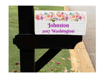 Load image into Gallery viewer, Peach and Pink Floral Mailbox Cover w/Magnetic Strip - Personalized Mailbox Decor, Custom Address Mailbox Cover, Personalized  Mailbox Cover