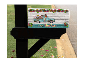 Mailbox Cover with Magnetic Strip - Personalized Farm Animal Truck Mailbox Decor - Custom Address Mailbox Cover, Personalized Mailbox Cover