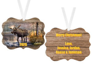 Moose Personalized Christmas Ornament, Family Gift, Custom Ornament, Name Ornament, Moose Ornament, Christmas Ornament, Holiday Gift, Moose