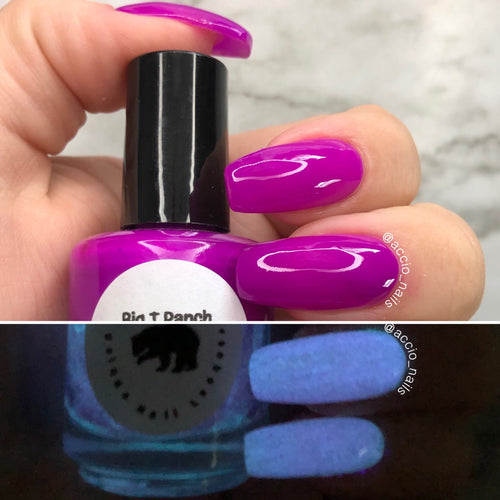 Glow-in-the-Dark Nail Polish - Purple, Glows Blue - Galaxy - Custom Blended - Glow Nails, FREE U.S. SHIPPING, Full Sized Bottle (15 ml size)