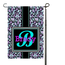 Load image into Gallery viewer, Paisley Purple and Mint Garden Flag, Garden Flag, Paisley Gift, Outdoor Decor, Purple Paisley, Paisley Flag, Paisley Yard Decoration